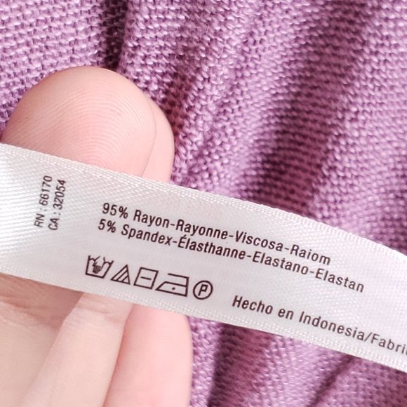 Free People Intimately L Lightweight Purple Knit Stretch Rayon Long Sleeve Shirt - Picture 9 of 9